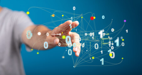 Futuristic in Industry 4.0 and business virtual diagram