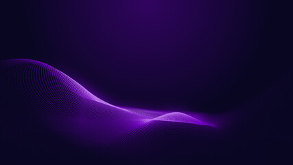 Canvas Print - abstract dot blue purple gradient wave texture technology background.