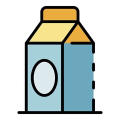 Sticker - Milk package icon. Outline milk package vector icon color flat isolated