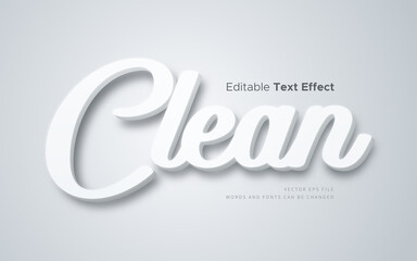3d clean white text effect