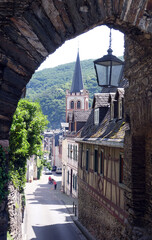 Poster - Blick durch das Steeger Tor in Bacharach