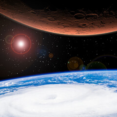 Wall Mural - mars and earth. the elements of this image furnished by nasa.