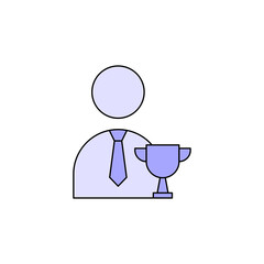 Sticker - Successful business leader icon vector