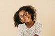 © Djavan Rodriguez - Cheerful smiling child black wearing goggles.