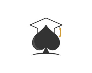 Poster - Spade with graduation with vector illustration logo