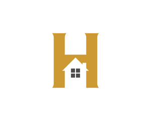 Sticker - H Letter with house silhouette in the middle