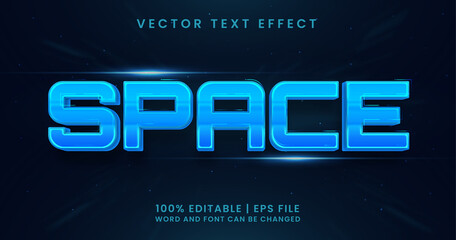 Wall Mural - Space text, editable text effect style template