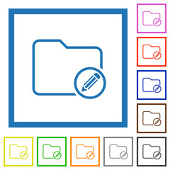 Poster - Edit directory outline flat framed icons