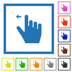 Poster - Right handed move left gesture flat framed icons