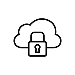 Wall Mural - Cloud lock icon