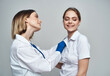 © SHOTPRIME STUDIO - female doctor stethoscope healing procedures light background