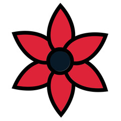 Sticker - Isolated Flower Icon Line Design e
