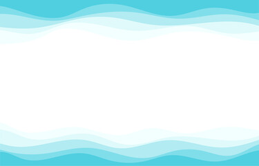 Wall Mural - Modern blue wave abstract frame vector background without border banner and blank space.
