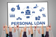 Personal loan concept on a whiteboard