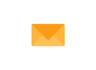 Letter in a yellow envelope icon illustration for website, ui and email marketing isolated on white background in flat design