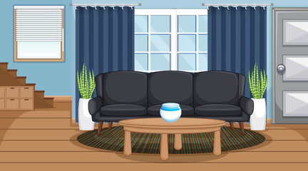 Poster - Living room interior scene with furniture and living room decoration