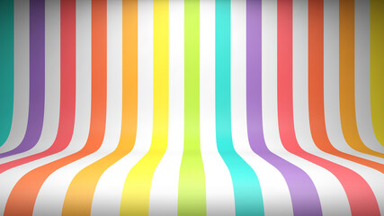 Colorful striped studio backdrop with rainbow lines and empty space for your content