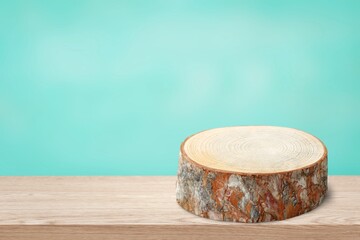 Poster - Background for cosmetic products of natural color. Podium on a desk