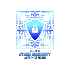 vector graphic of national cyber security awareness month good for national cyber security awareness