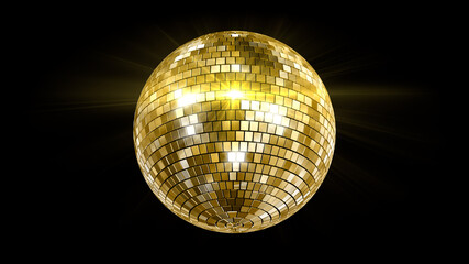Wall Mural - mirror ball disco lights club dance party glitter 3d illustration.