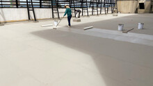 Waterproofing On The Roof Rubber Roof Or Rubber Coating