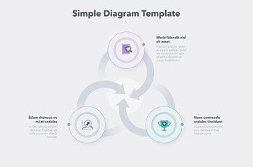 Poster - Simple business diagram with three steps. Easy to use for your design or presentation.