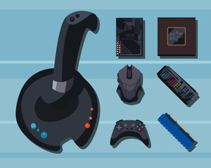 Wall Mural - videogame joystick with icons