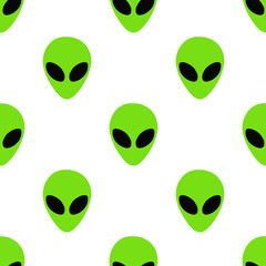Vector alien pattern on a white background, seamless illustration for your print