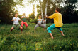 © Аrtranq - Trainer explains how to do manu stance exercise. Group learning qigong in nature.
