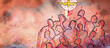 Pentecost. Christian banner, watercolor