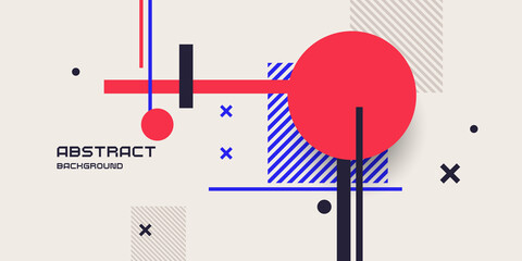 Wall Mural - abstract background in a modern trendy style. poster with simple flat geometric shapes.