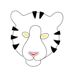 tiger one line art 2