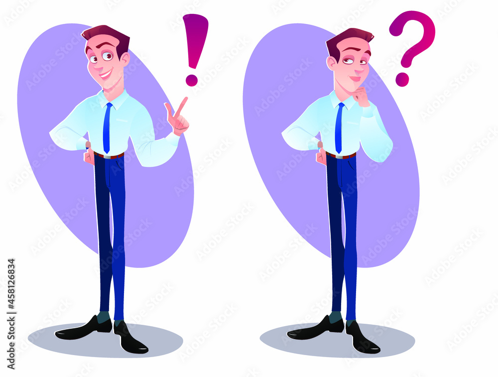 The concept of problem solving a businessman thinks with a question ...