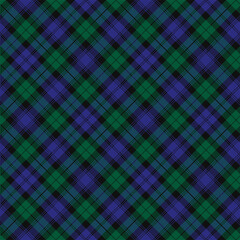 Wall Mural - Black Watch tartan plaid. Royal Scottish argyle pattern fabric swatch.