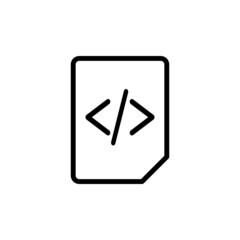 programming code file icon vector design, editable stroke line icon