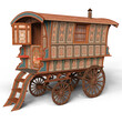 3d-illustration of an isolated traveler waggon
