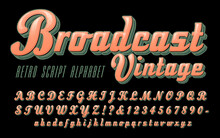 Broadcast Vintage Is A Retro Americana Radio Style Alphabet. This Font Has A Vintage-tech Industrial 1950s Feel.