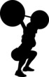 Vector silhouette of a beautiful woman lifting weight