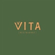 Vita restaurant. Logo template.