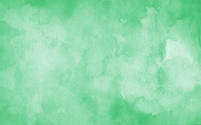 Green Watercolor Background Texture, Blotches Of Watercolor Paint, Textured Grainy Paper, Light Mint Green Wash With Abstract Blob Design