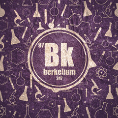 Sticker - Berkelium chemical element. Concept of periodic table.