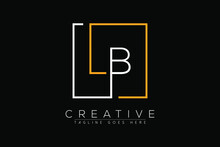 Initial Letter Lb, Bl, B, L Elegant And Luxury Initial With Rectangular Frame Minimal Monogram Logo Design Vector Template