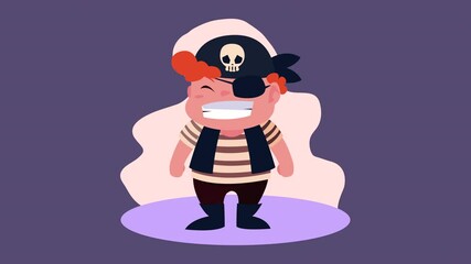 Canvas Print - cute child disguised as pirate