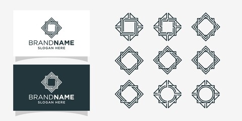 Wall Mural - Vector graphic set of modern ornament logo design