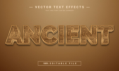 Wall Mural - Ancient 3d Editable text effect template	