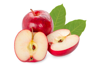 Wall Mural - Red apple isolated on white background with clipping path