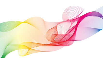 Leinwandbilder - Geometric colourful abstract rainbow, wave shapes on white background. Modern premium vector template for web banner, flyer, electro festival music poster.