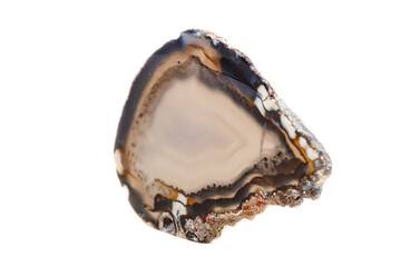  Macro mineral stone Yellow, brown Agate breed a white background
