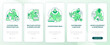 Clothes from upcycled materials onboarding mobile app page screen. Trash recycling walkthrough 5 steps graphic instructions with concepts. UI, UX, GUI vector template with linear color illustrations
