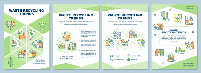 Wall Mural - waste recycling trends brochure template. waste management problem. flyer, booklet, leaflet print, c